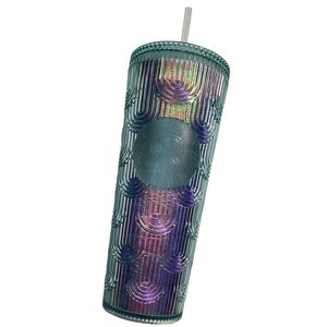 Starbucks Venti Mermaid Green Iridescent Rainbow Clear Tumbler 24 oz Summer 2022